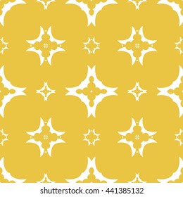 Abstract floral ornament seamless pattern of Yellow color for wallpapers and background.