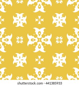 Abstract floral ornament seamless pattern of Yellow color for wallpapers and background.