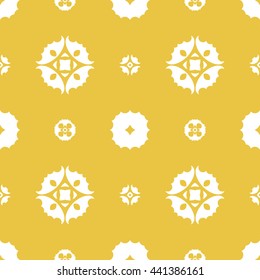 Abstract floral ornament seamless pattern of Yellow color for wallpapers and background.