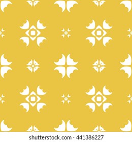 Abstract floral ornament seamless pattern of Yellow color for wallpapers and background.