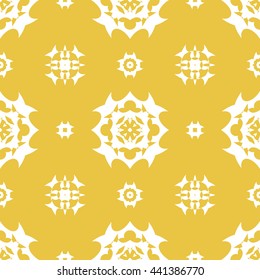 Abstract floral ornament seamless pattern of Yellow color for wallpapers and background.