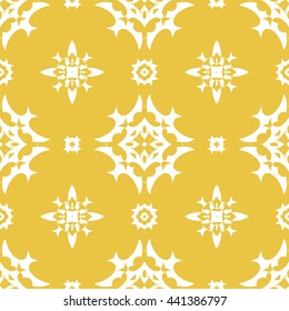 Abstract floral ornament seamless pattern of Yellow color for wallpapers and background.