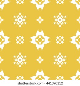 Abstract floral ornament seamless pattern of Yellow color for wallpapers and background.