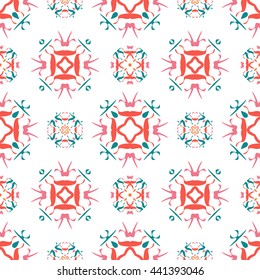 Abstract floral ornament seamless pattern of colorful for wallpapers and background.