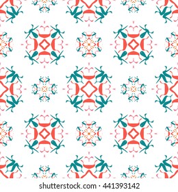 Abstract floral ornament seamless pattern of colorful for wallpapers and background.