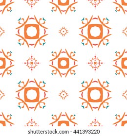 Abstract floral ornament seamless pattern of colorful for wallpapers and background.