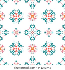 Abstract floral ornament seamless pattern of colorful for wallpapers and background.