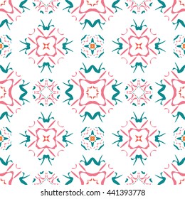 Abstract floral ornament seamless pattern of colorful for wallpapers and background.