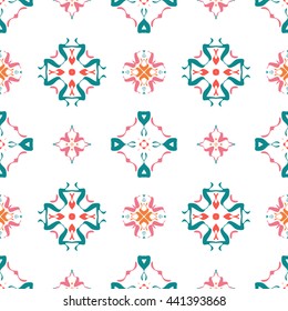 Abstract floral ornament seamless pattern of colorful for wallpapers and background.