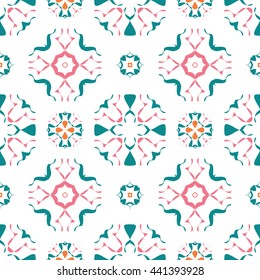 Abstract floral ornament seamless pattern of colorful for wallpapers and background.