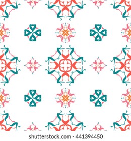 Abstract floral ornament seamless pattern of colorful for wallpapers and background.