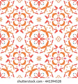 Abstract floral ornament seamless pattern of colorful for wallpapers and background.