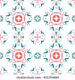 Abstract floral ornament seamless pattern of colorful for wallpapers and background.