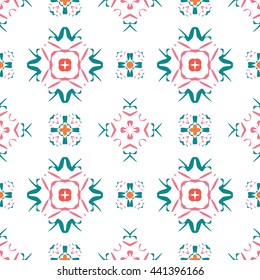 Abstract floral ornament seamless pattern of colorful for wallpapers and background.