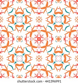 Abstract floral ornament seamless pattern of colorful for wallpapers and background.