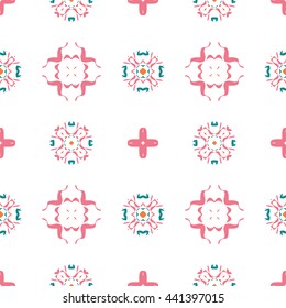 Abstract floral ornament seamless pattern of colorful for wallpapers and background.