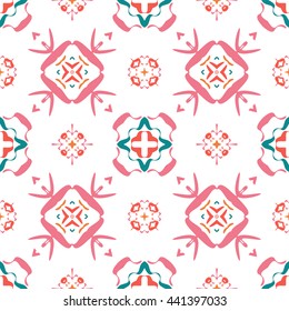 Abstract floral ornament seamless pattern of colorful for wallpapers and background.