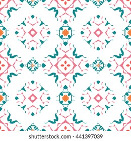 Abstract floral ornament seamless pattern of colorful for wallpapers and background.