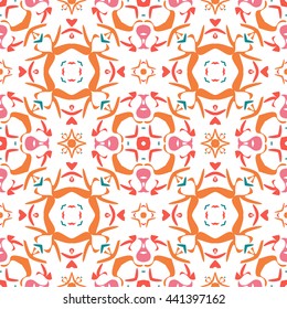 Abstract floral ornament seamless pattern of colorful for wallpapers and background.
