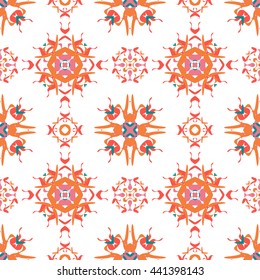 Abstract floral ornament seamless pattern of colorful for wallpapers and background.