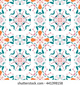 Abstract floral ornament seamless pattern of colorful for wallpapers and background.