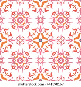 Abstract floral ornament seamless pattern of colorful for wallpapers and background.