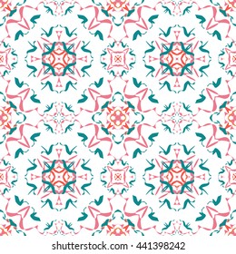 Abstract floral ornament seamless pattern of colorful for wallpapers and background.
