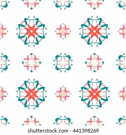 Abstract floral ornament seamless pattern of colorful for wallpapers and background.