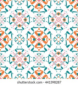 Abstract floral ornament seamless pattern of colorful for wallpapers and background.