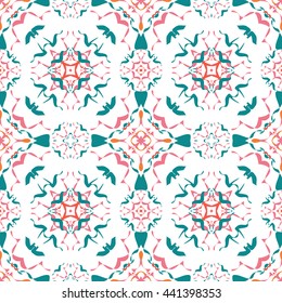 Abstract floral ornament seamless pattern of colorful for wallpapers and background.