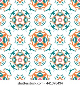 Abstract floral ornament seamless pattern of colorful for wallpapers and background.