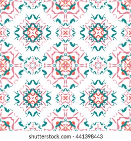 Abstract floral ornament seamless pattern of colorful for wallpapers and background.