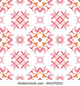 Abstract floral ornament seamless pattern of colorful for wallpapers and background.