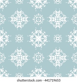 Abstract floral ornament seamless pattern of Light Blue color for wallpapers and background.