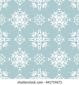 Abstract floral ornament seamless pattern of Light Blue color for wallpapers and background.