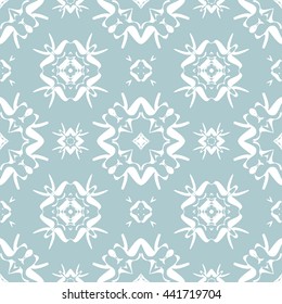 Abstract floral ornament seamless pattern of Light Blue color for wallpapers and background.