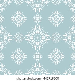 Abstract floral ornament seamless pattern of Light Blue color for wallpapers and background.