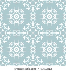 Abstract floral ornament seamless pattern of Light Blue color for wallpapers and background.