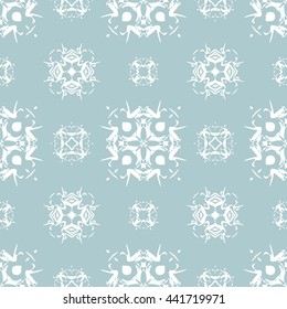 Abstract floral ornament seamless pattern of Light Blue color for wallpapers and background.