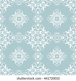 Abstract floral ornament seamless pattern of Light Blue color for wallpapers and background.