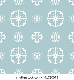 Abstract floral ornament seamless pattern of Light Blue color for wallpapers and background.