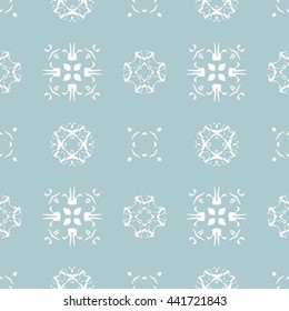 Abstract floral ornament seamless pattern of Light Blue color for wallpapers and background.