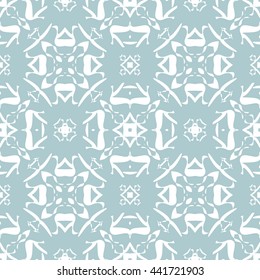 Abstract floral ornament seamless pattern of Light Blue color for wallpapers and background.