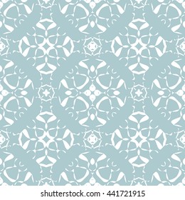 Abstract floral ornament seamless pattern of Light Blue color for wallpapers and background.