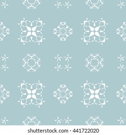Abstract floral ornament seamless pattern of Light Blue color for wallpapers and background.
