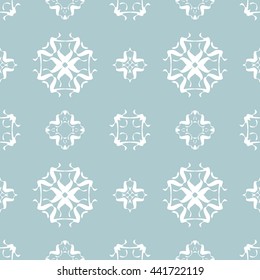Abstract floral ornament seamless pattern of Light Blue color for wallpapers and background.