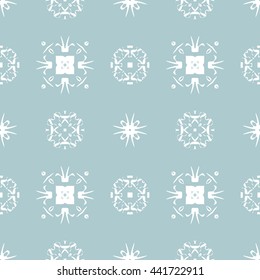 Abstract floral ornament seamless pattern of Light Blue color for wallpapers and background.