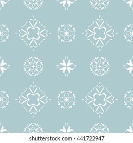 Abstract floral ornament seamless pattern of Light Blue color for wallpapers and background.