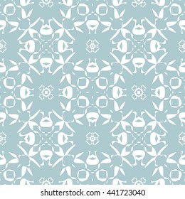 Abstract floral ornament seamless pattern of Light Blue color for wallpapers and background.