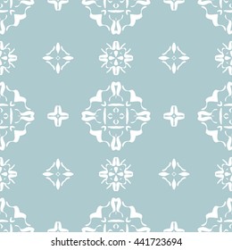 Abstract floral ornament seamless pattern of Light Blue color for wallpapers and background.